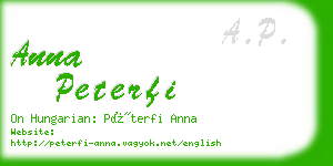 anna peterfi business card